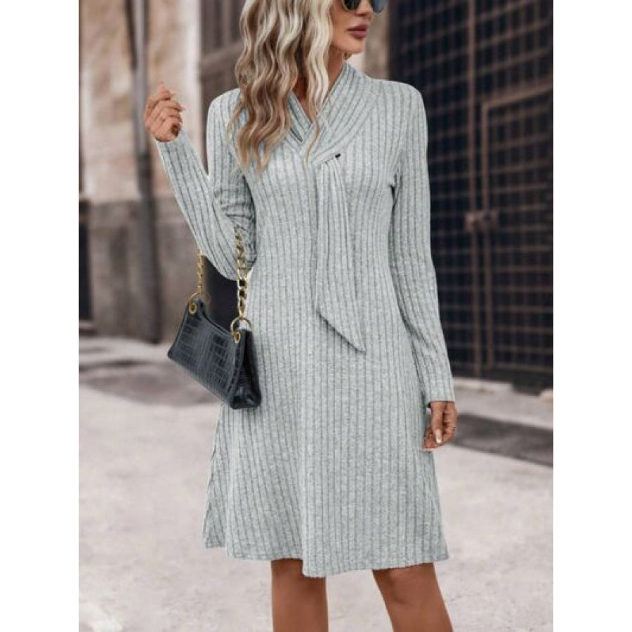 Ribbed Long Sleeve Sweater Dress Apparel and Accessories