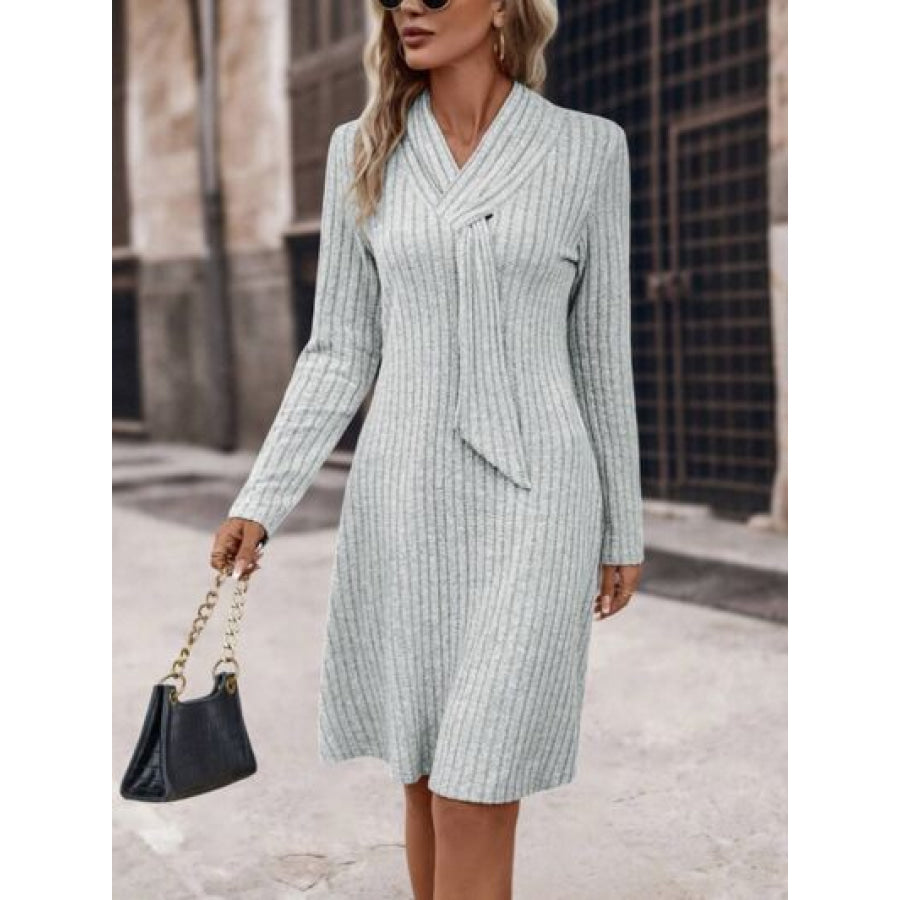 Ribbed Long Sleeve Sweater Dress Apparel and Accessories