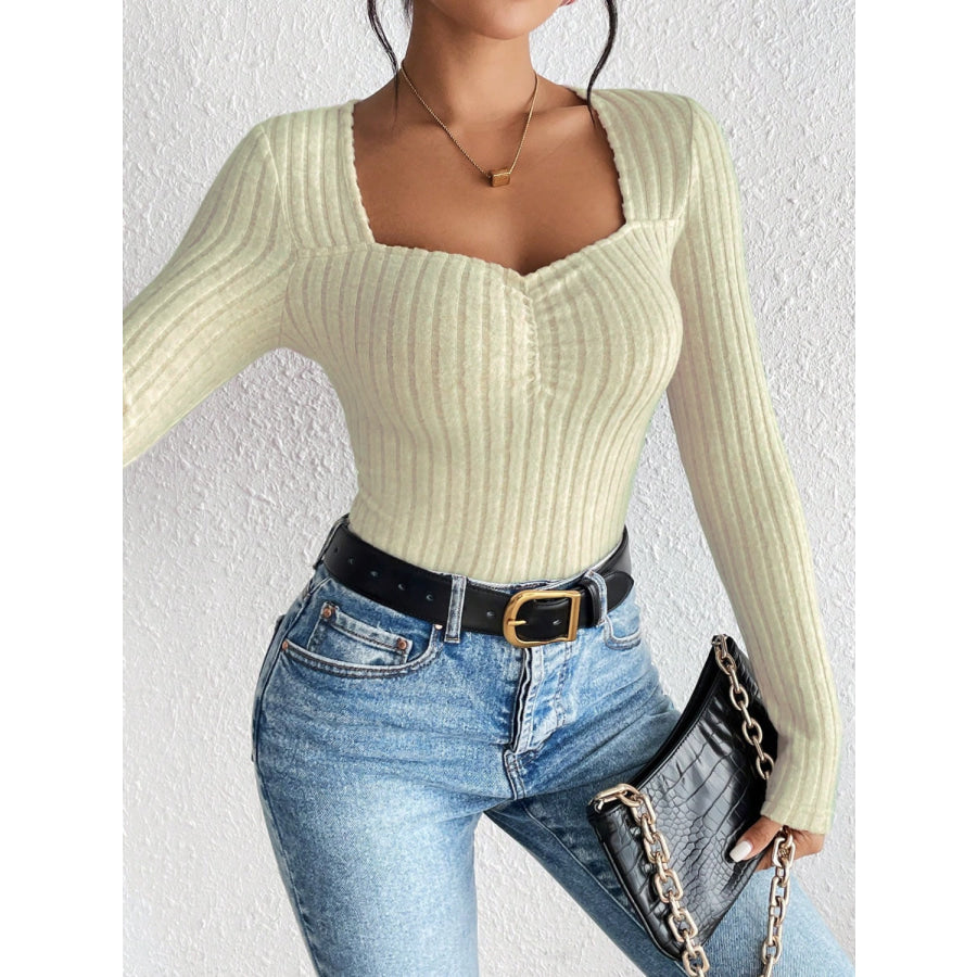 Ribbed Long Sleeve T-Shirt Apparel and Accessories