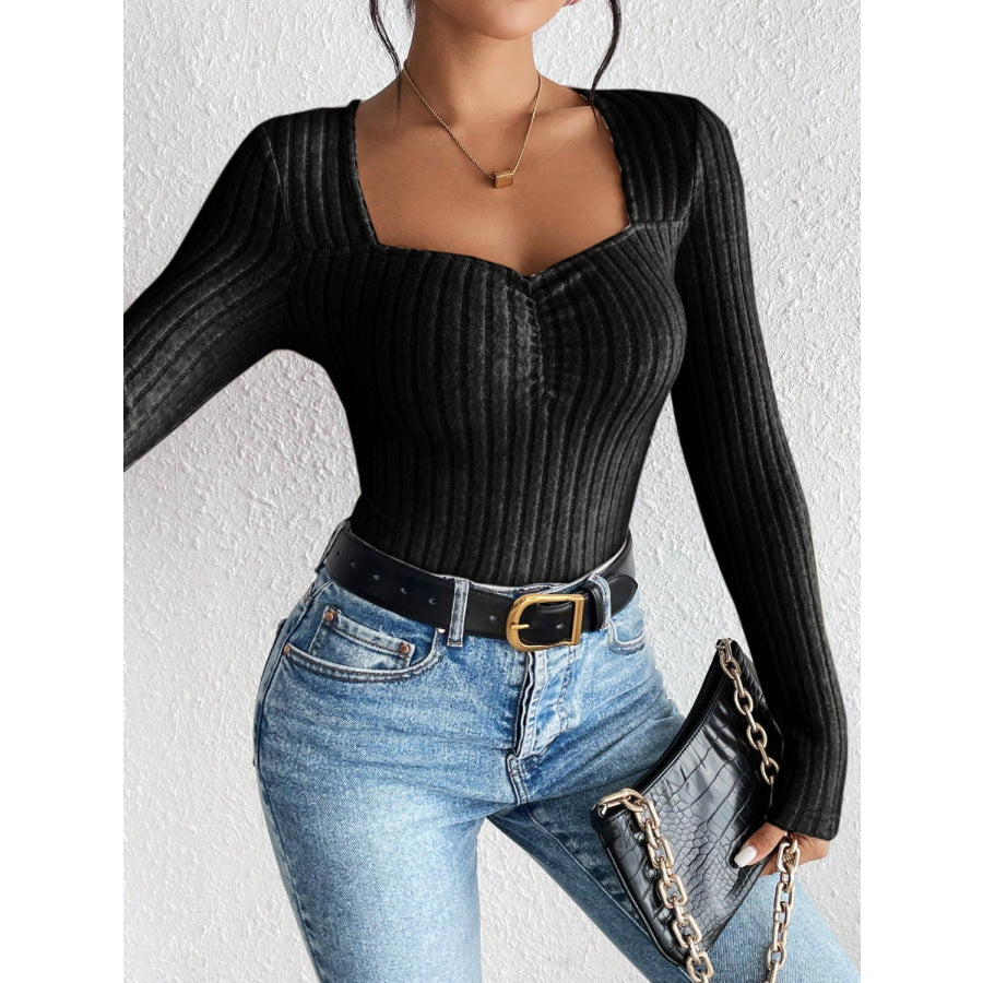 Ribbed Long Sleeve T-Shirt Apparel and Accessories