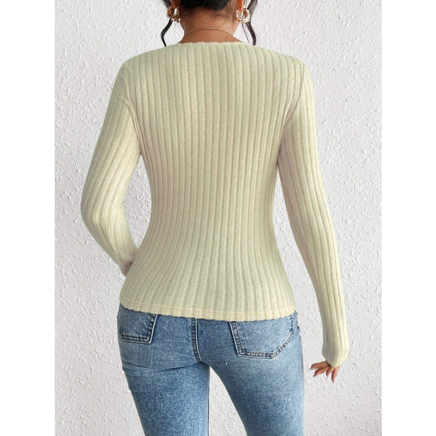 Ribbed Long Sleeve T-Shirt Apparel and Accessories