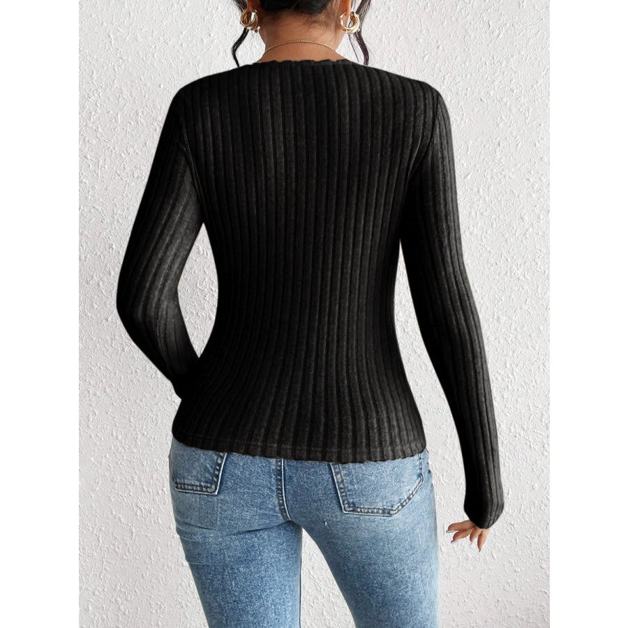 Ribbed Long Sleeve T-Shirt Apparel and Accessories