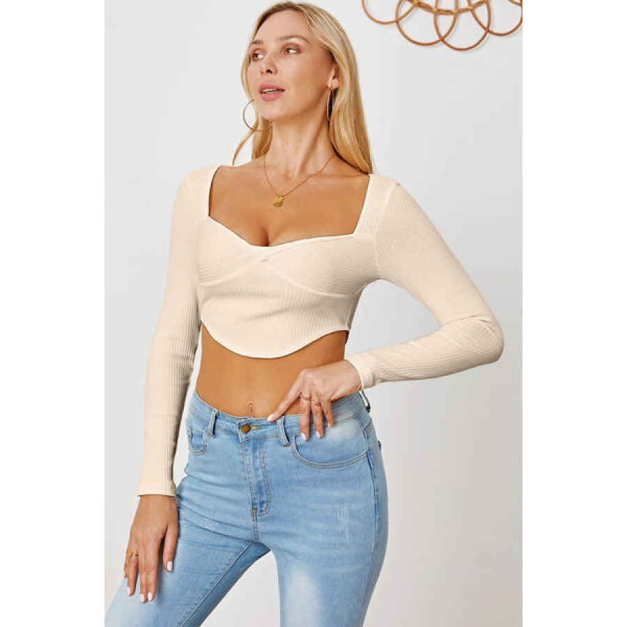 Ribbed Long Sleeve T-Shirt Clothing