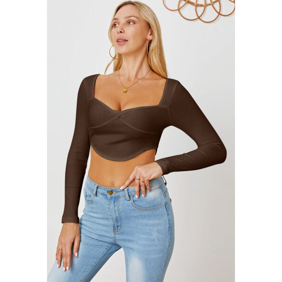 Ribbed Long Sleeve T-Shirt Clothing