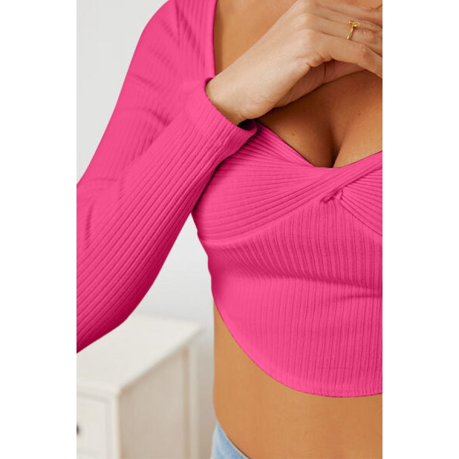 Ribbed Long Sleeve T-Shirt Clothing