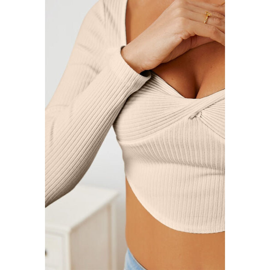 Ribbed Long Sleeve T-Shirt Clothing