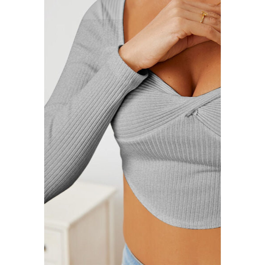 Ribbed Long Sleeve T-Shirt Clothing