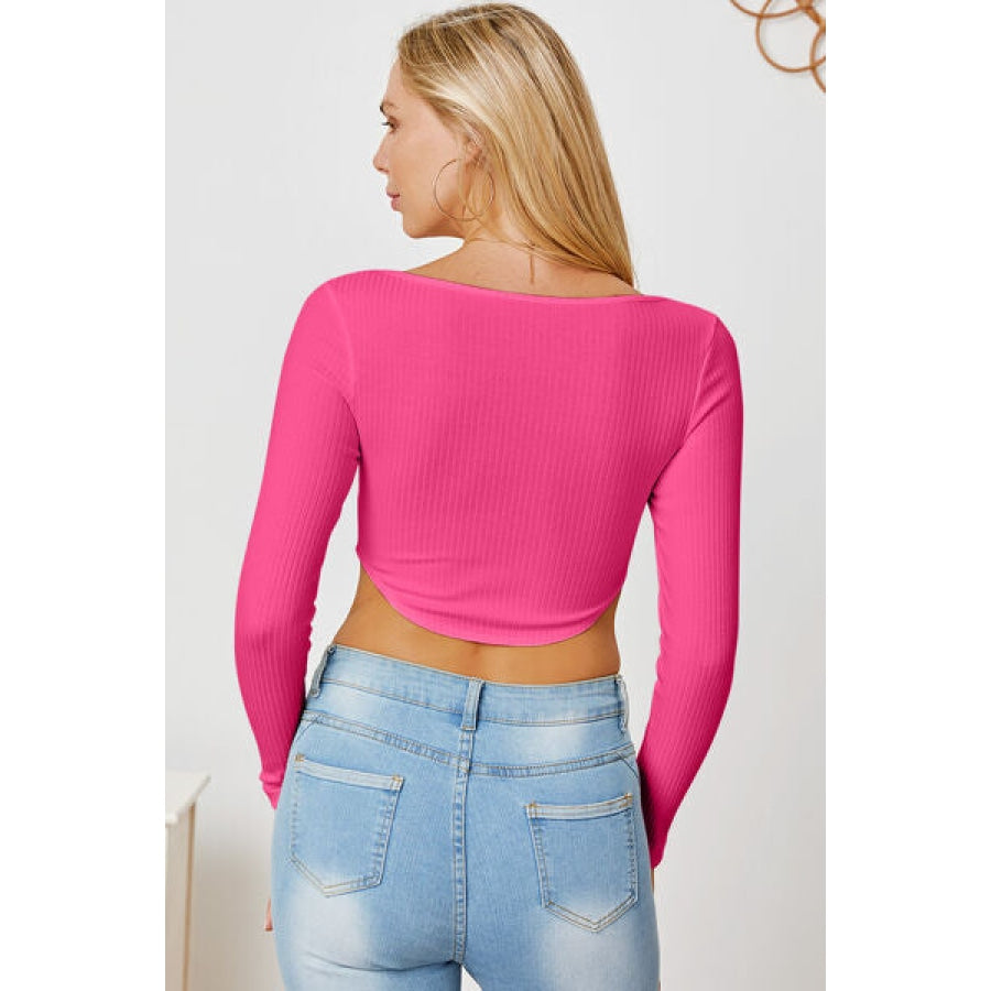 Ribbed Long Sleeve T-Shirt Clothing