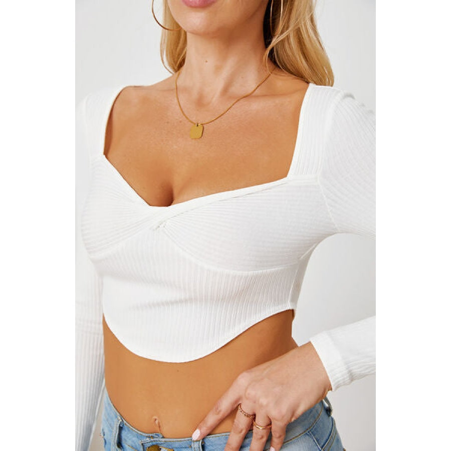 Ribbed Long Sleeve T-Shirt Clothing