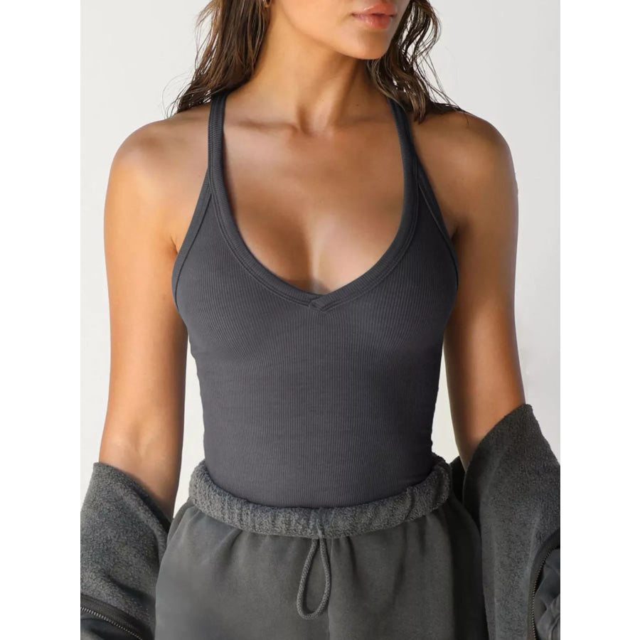 Ribbed Racerback Cami Dark Gray / XS Apparel and Accessories