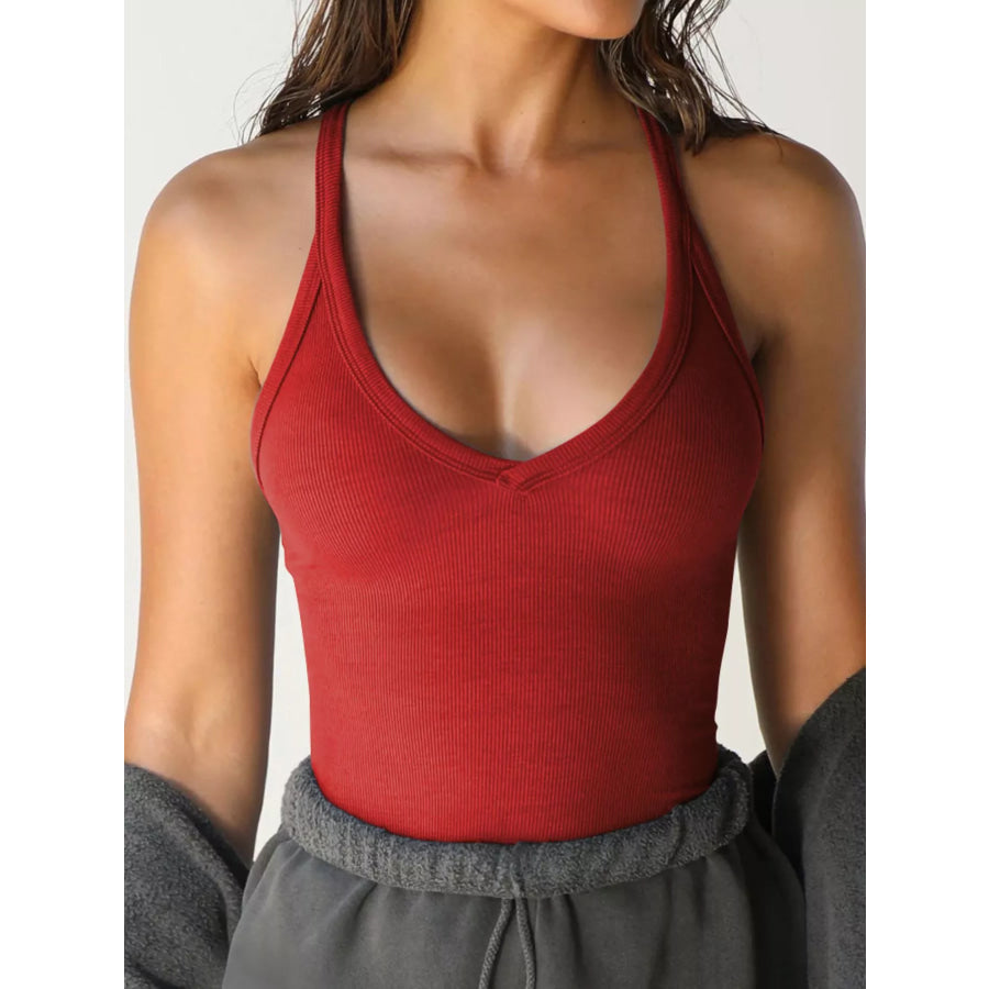 Ribbed Racerback Cami Deep Red / XS Apparel and Accessories
