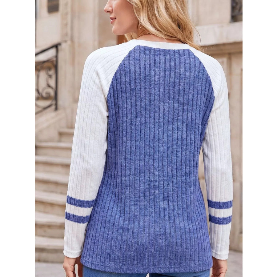 Ribbed Raglan Sleeve T-Shirt Apparel and Accessories