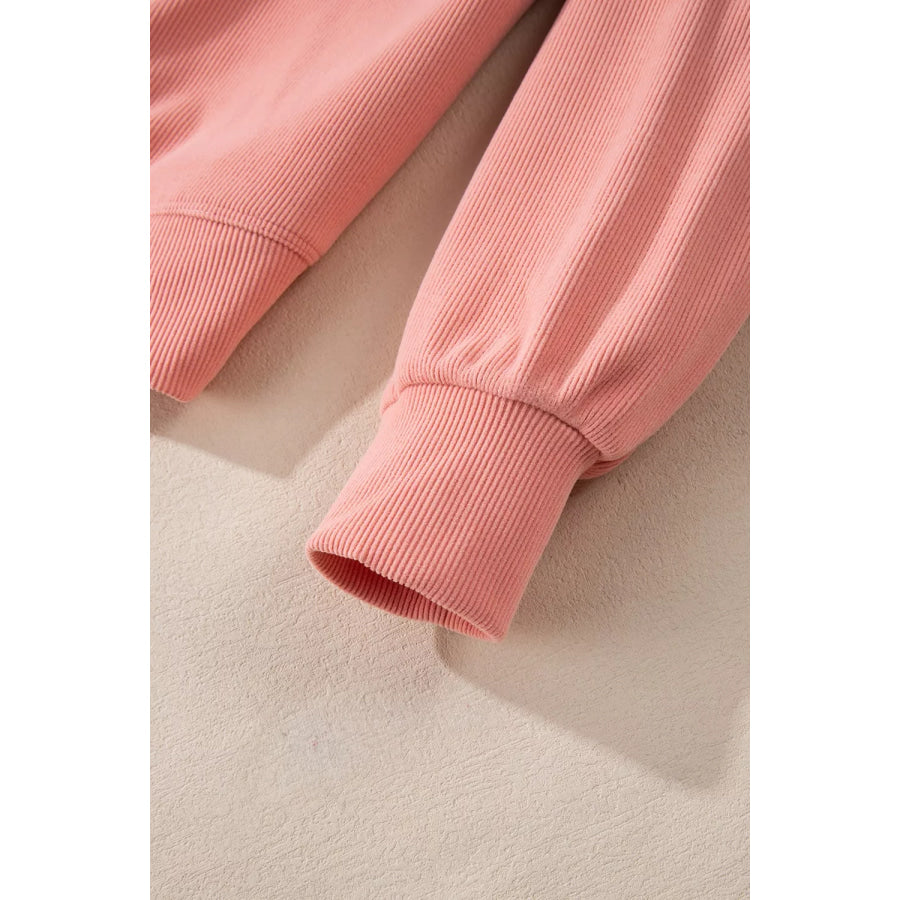 Ribbed Round Neck Top and Pants Set Apparel and Accessories