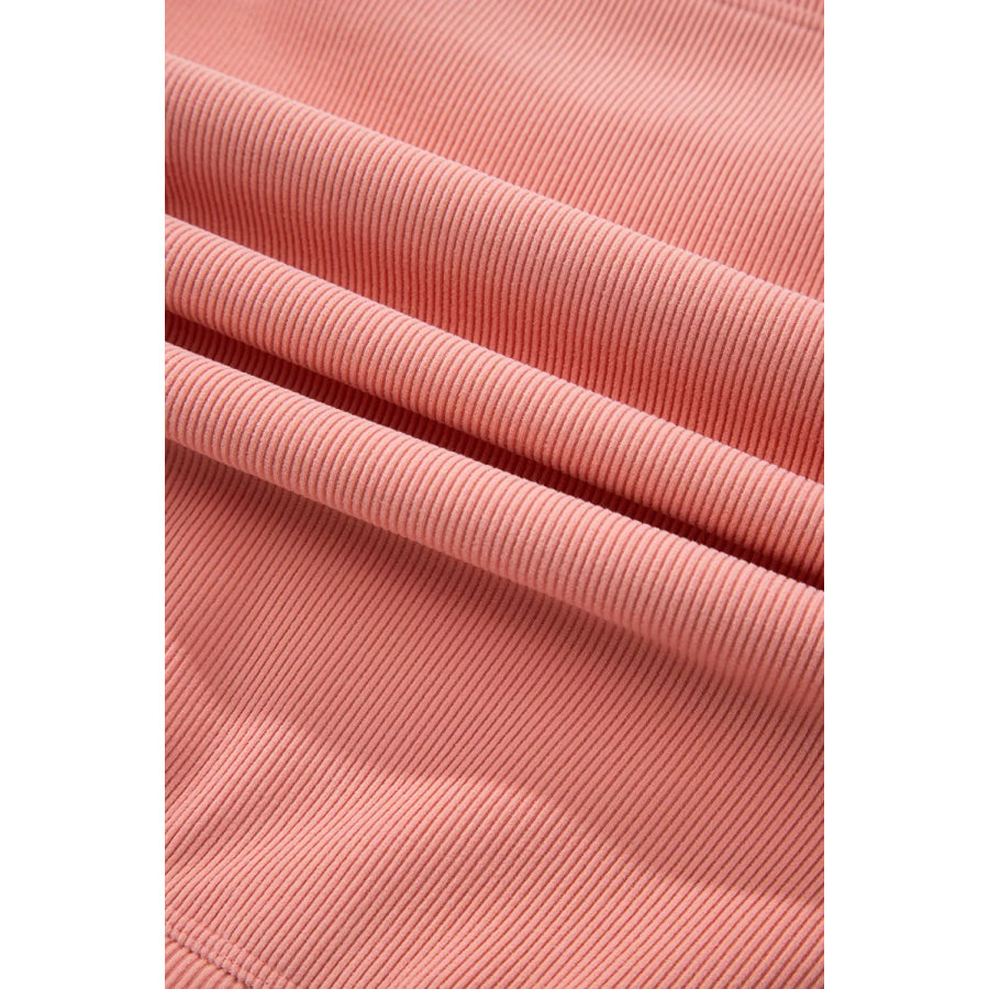 Ribbed Round Neck Top and Pants Set Apparel and Accessories
