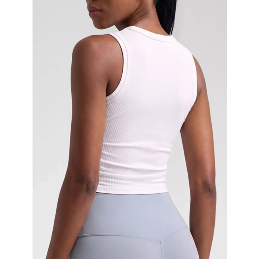 Ribbed Ruched Active Tank White / S Apparel and Accessories