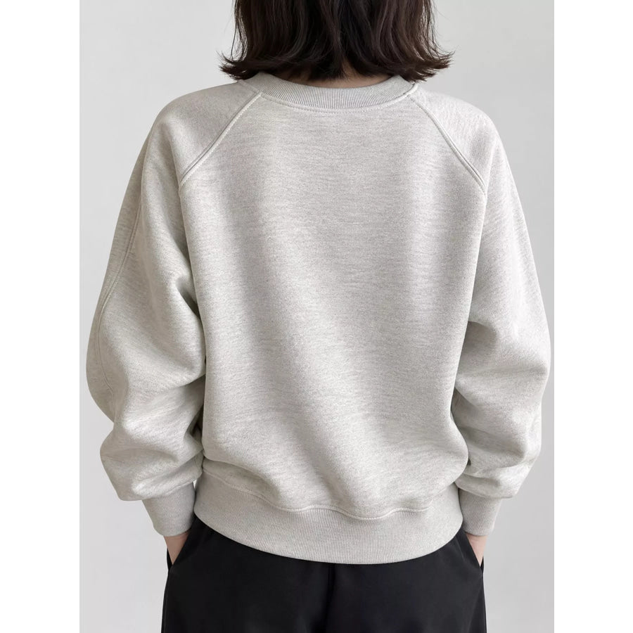 Ribbed Seam detail Round Neck Sweatshirt Apparel and Accessories