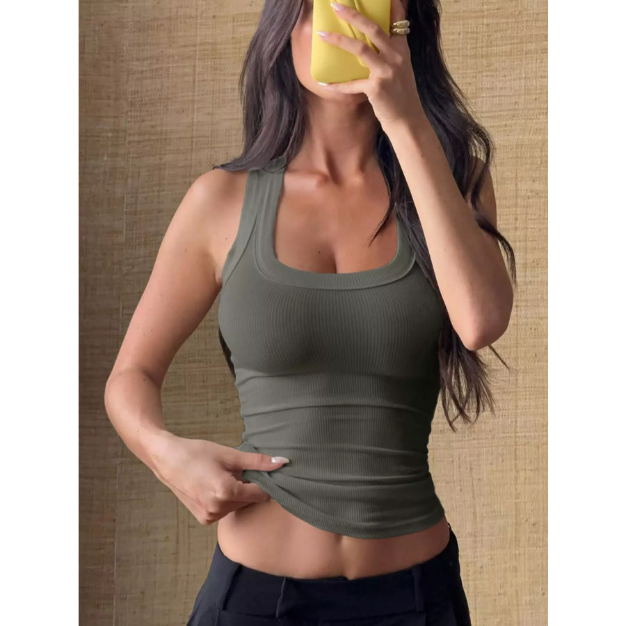 Ribbed Solid Color Tank Apparel and Accessories