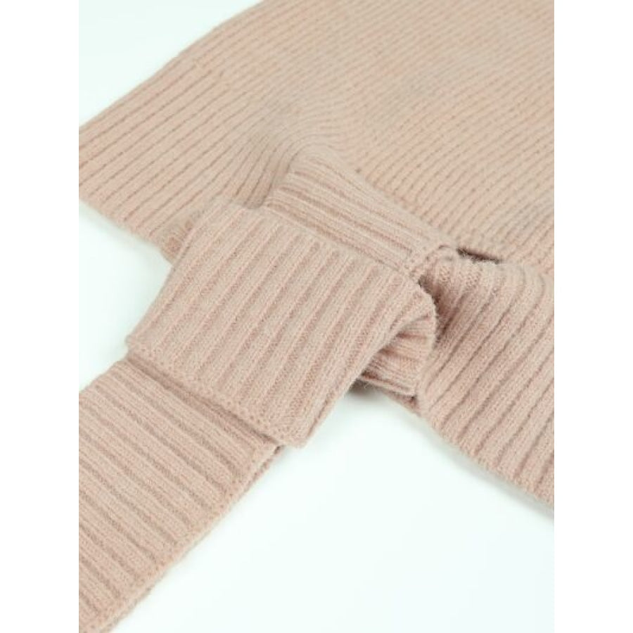 Ribbed Tied Off-Shoulder Sweater Clothing