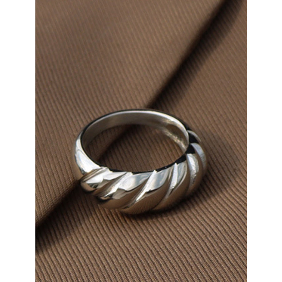 Ribbed Titanium Steel Ring Apparel and Accessories