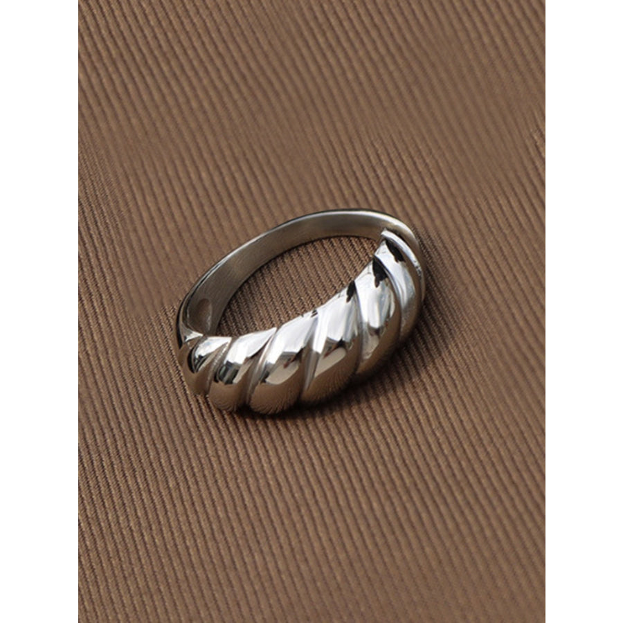 Ribbed Titanium Steel Ring Apparel and Accessories