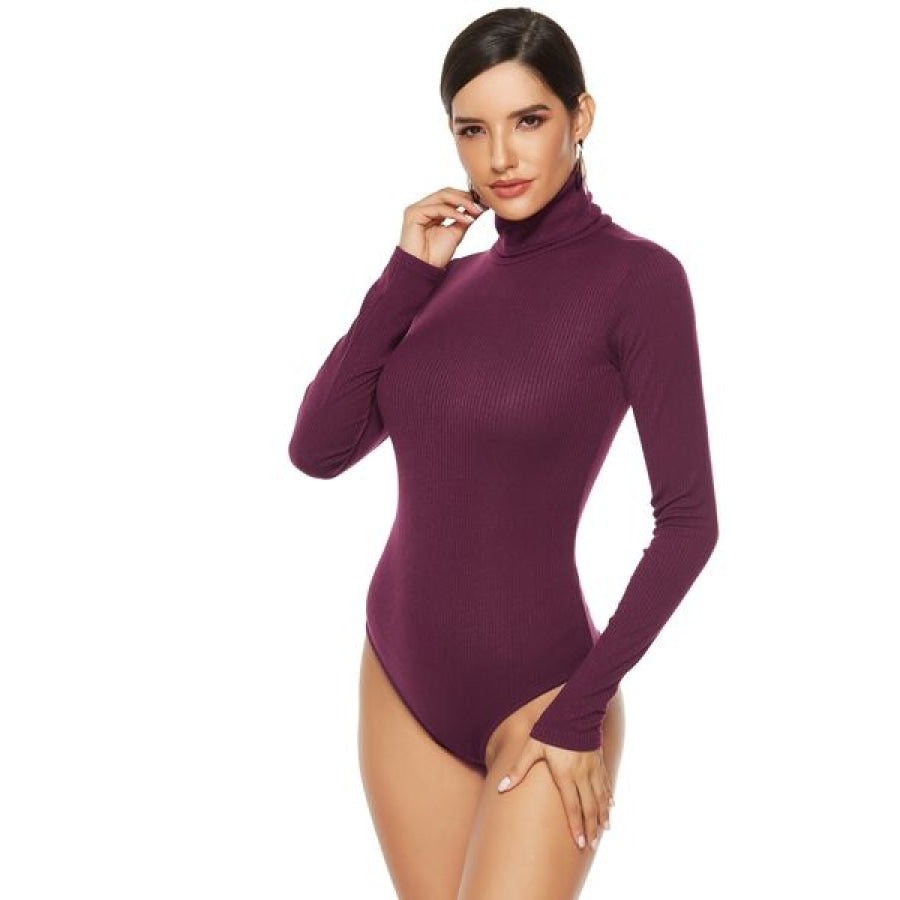 Ribbed Turtleneck Long Sleeve Bodysuit Clothing