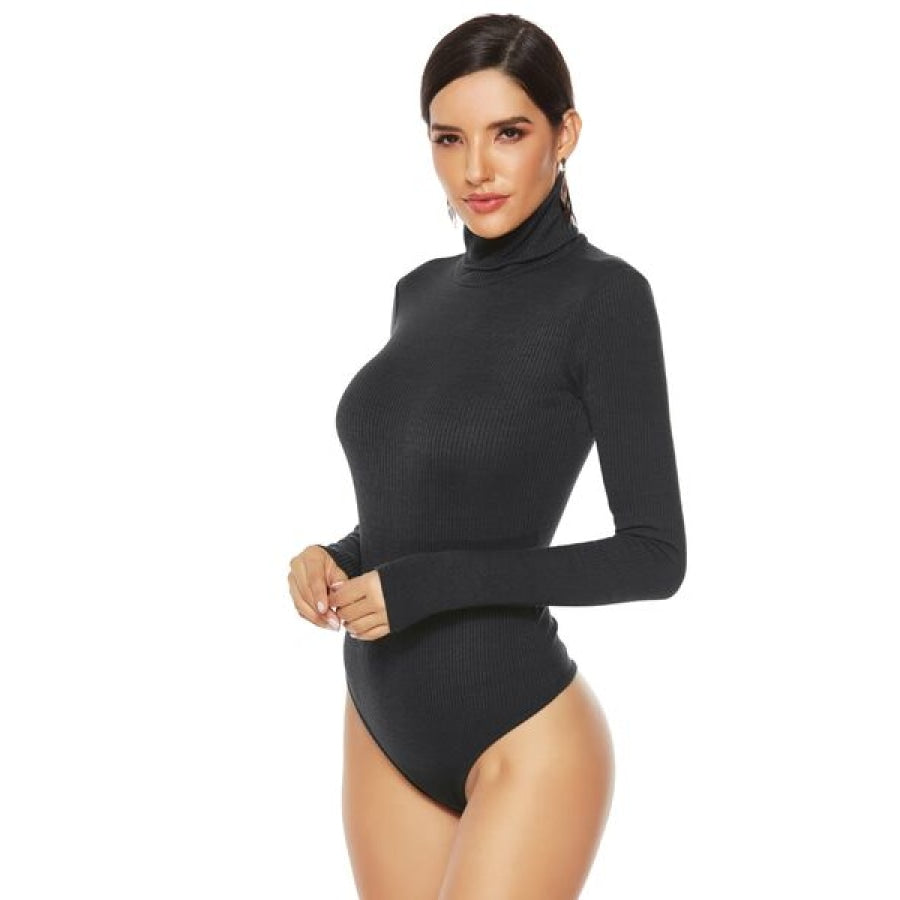 Ribbed Turtleneck Long Sleeve Bodysuit Clothing