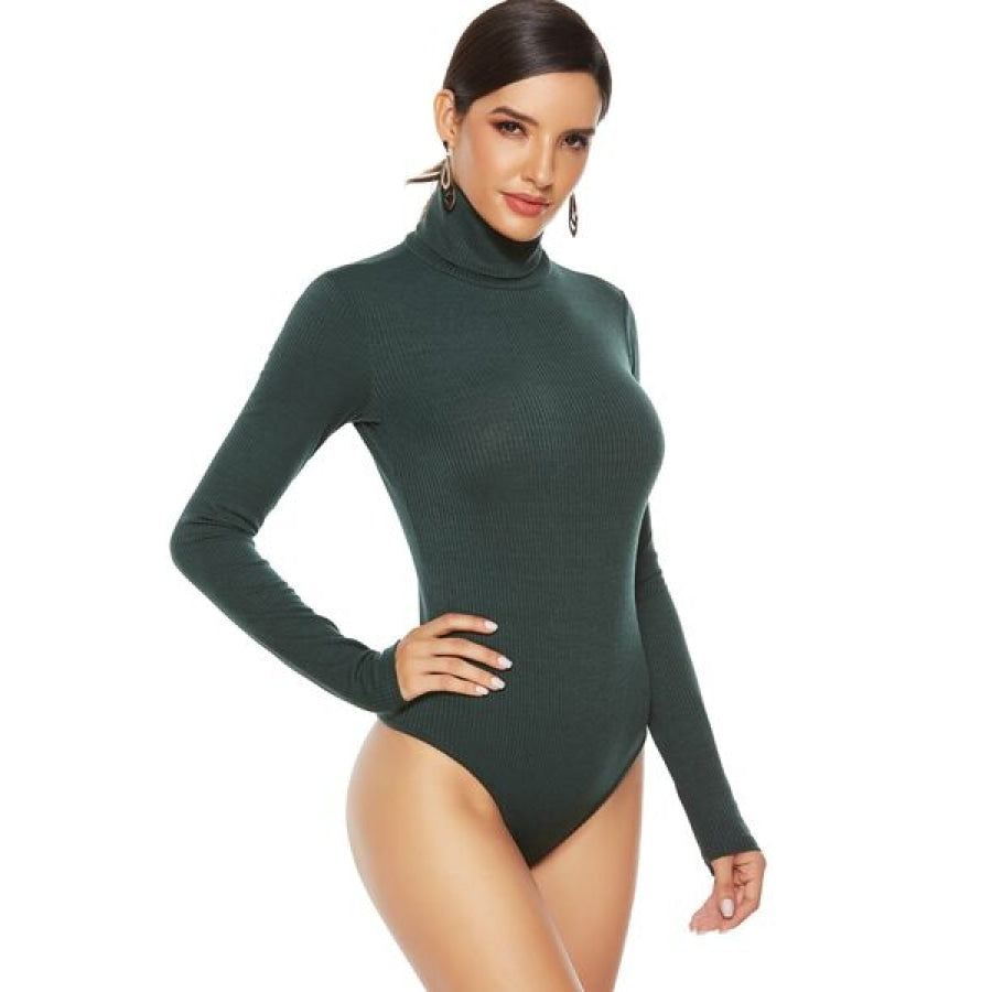 Ribbed Turtleneck Long Sleeve Bodysuit Clothing