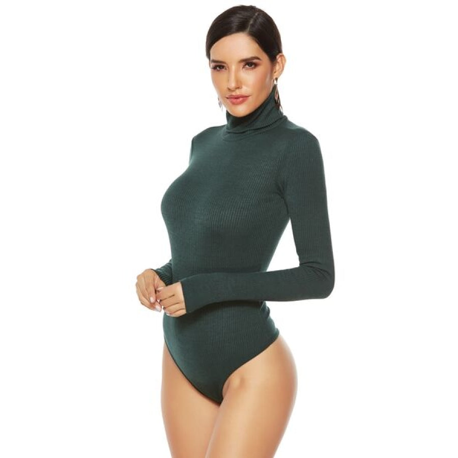 Ribbed Turtleneck Long Sleeve Bodysuit Clothing