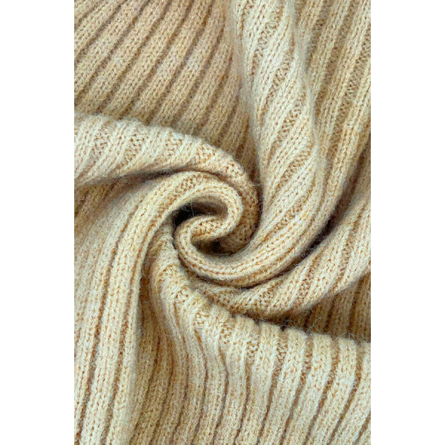 Ribbed Turtleneck Long Sleeve Sweater Apparel and Accessories