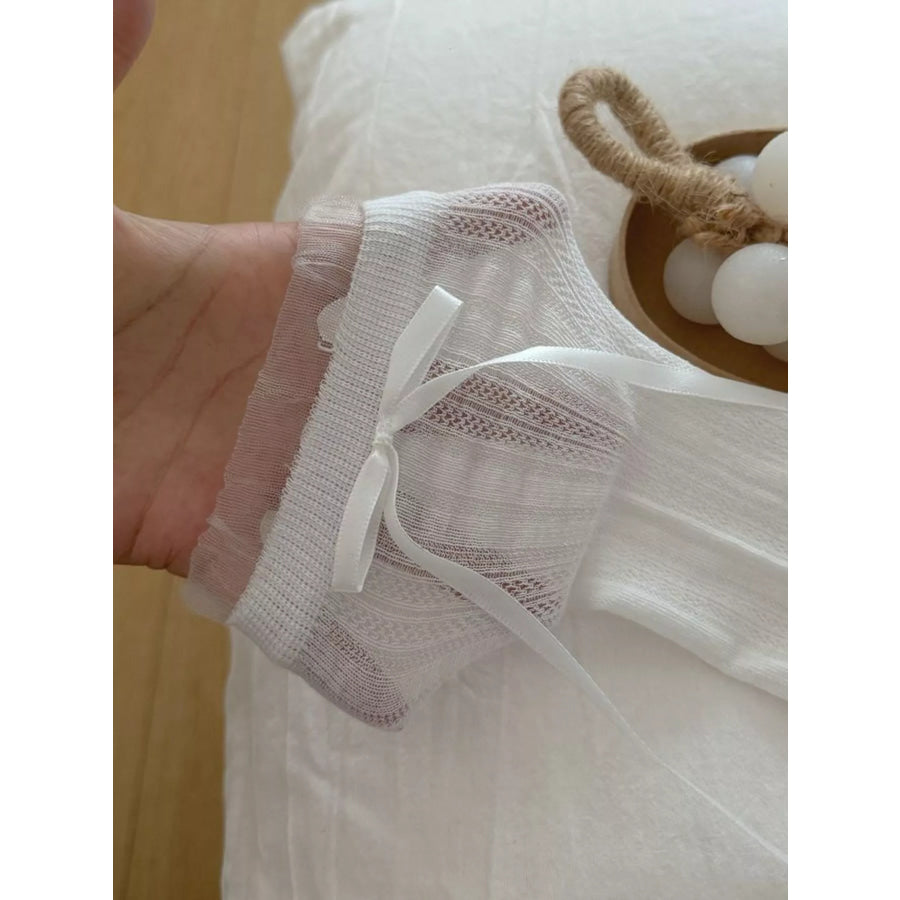 Ribbon Bow Detail Socks Apparel and Accessories