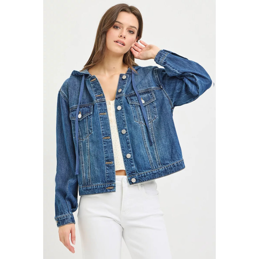 RISEN Basic Denim Jacket with Hoodie Apparel and Accessories