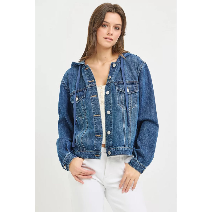 RISEN Basic Denim Jacket with Hoodie Apparel and Accessories
