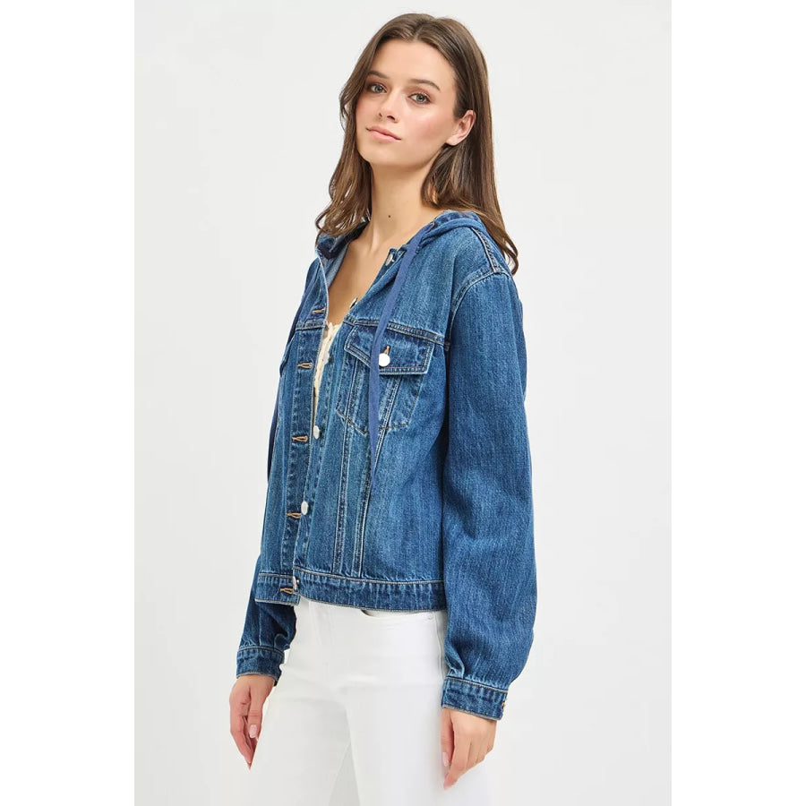 RISEN Basic Denim Jacket with Hoodie Apparel and Accessories