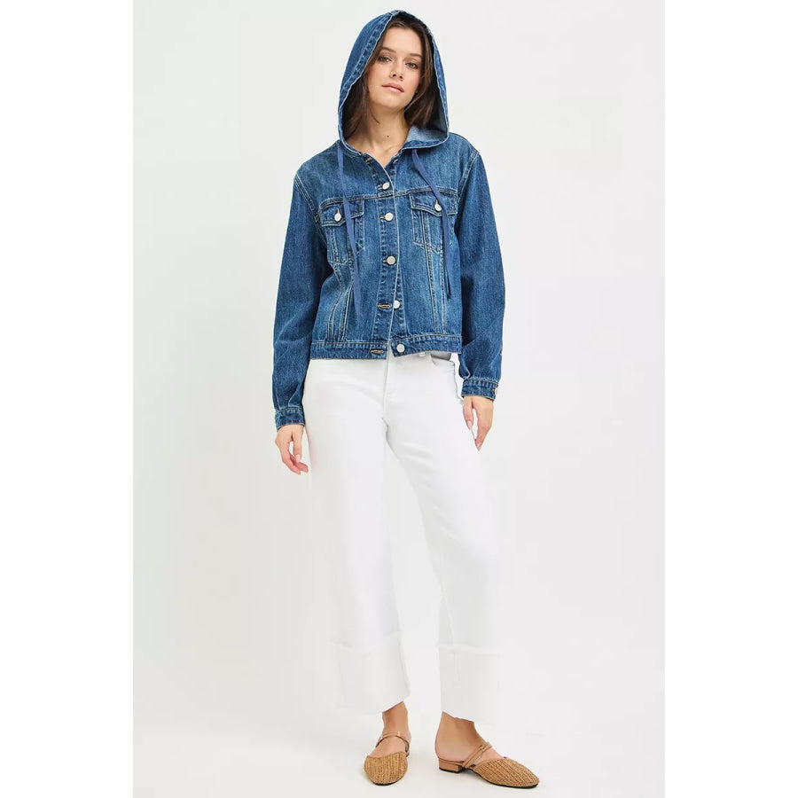 RISEN Basic Denim Jacket with Hoodie Apparel and Accessories