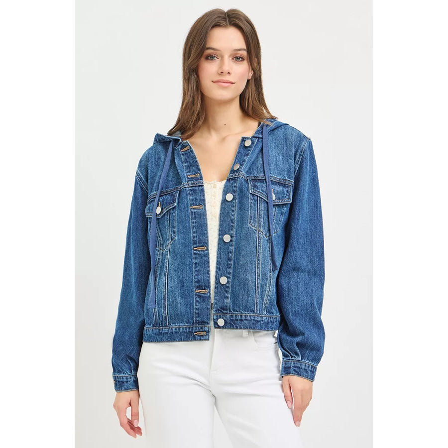 RISEN Basic Denim Jacket with Hoodie MEDIUM / S Apparel and Accessories