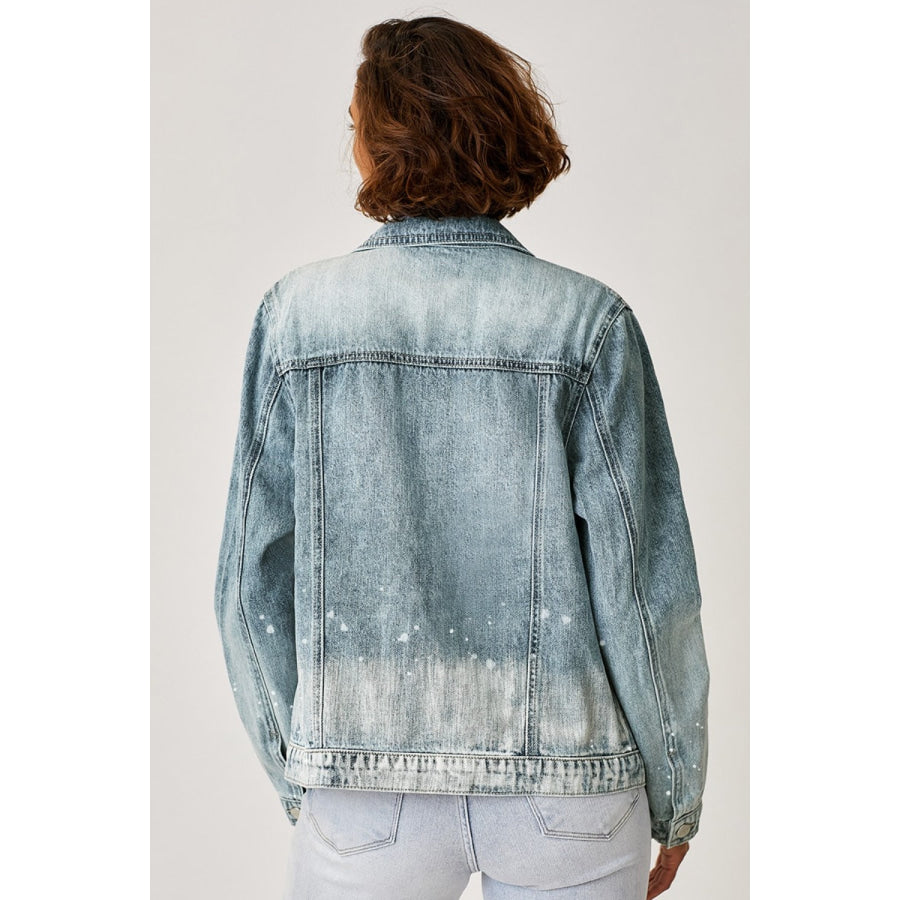 RISEN Button Up Ombre Washed Jacket Apparel and Accessories