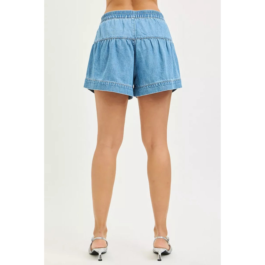 RISEN Elastic Band Slouchy Shorts With Shirred Detail Apparel and Accessories