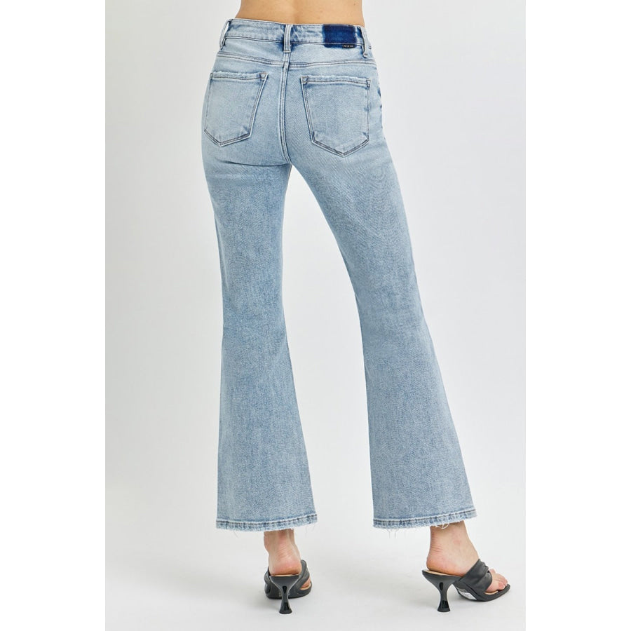 RISEN Full Size High Rise Ankle Flare Jeans Apparel and Accessories