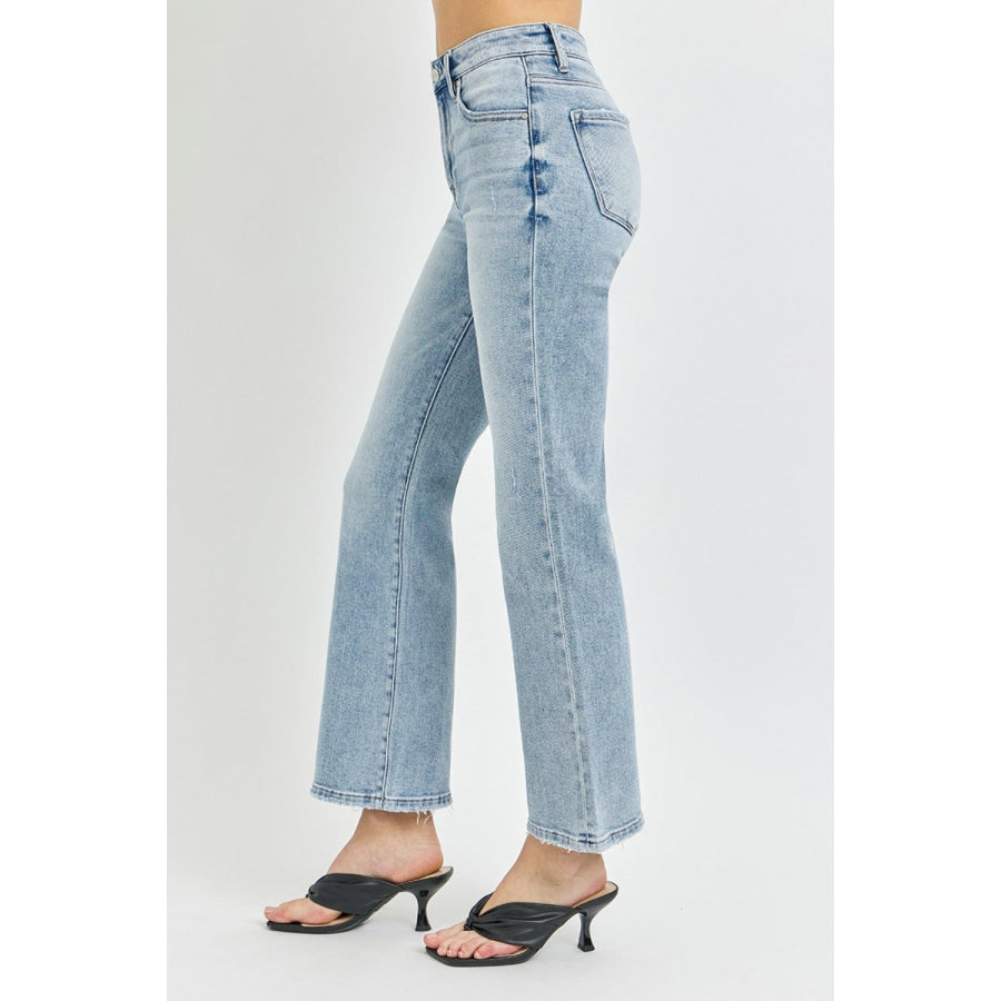 RISEN Full Size High Rise Ankle Flare Jeans Apparel and Accessories