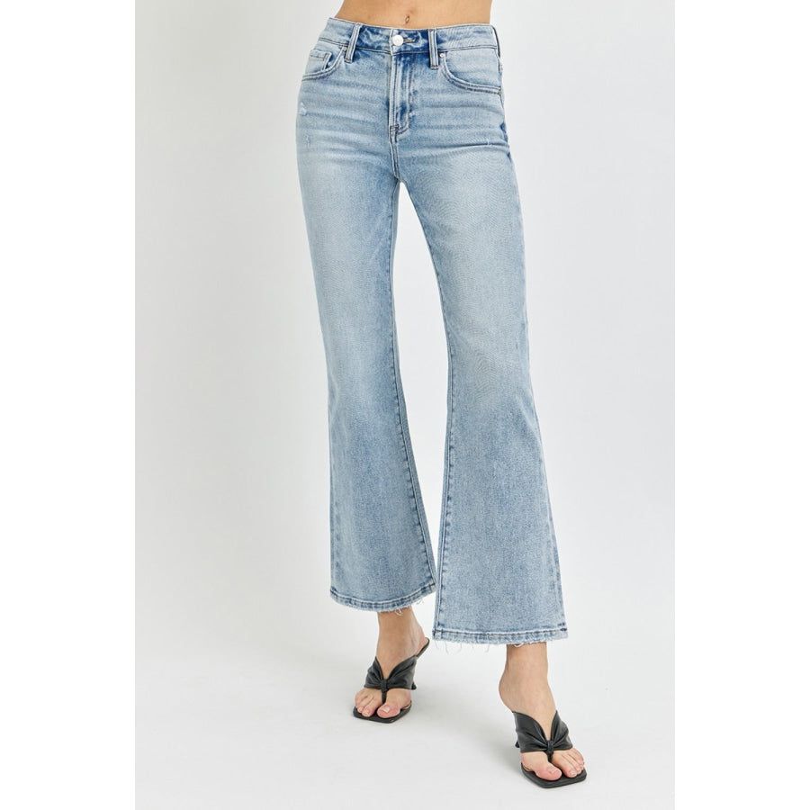 RISEN Full Size High Rise Ankle Flare Jeans Apparel and Accessories