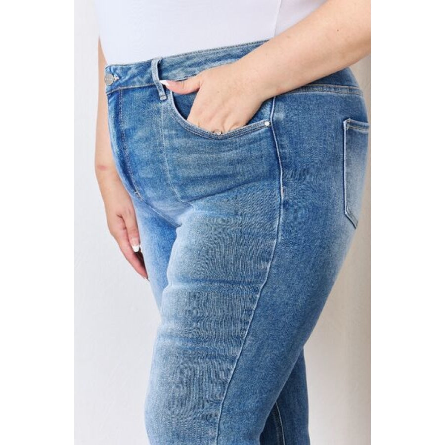 RISEN Full Size High Rise Ankle Flare Jeans Apparel and Accessories