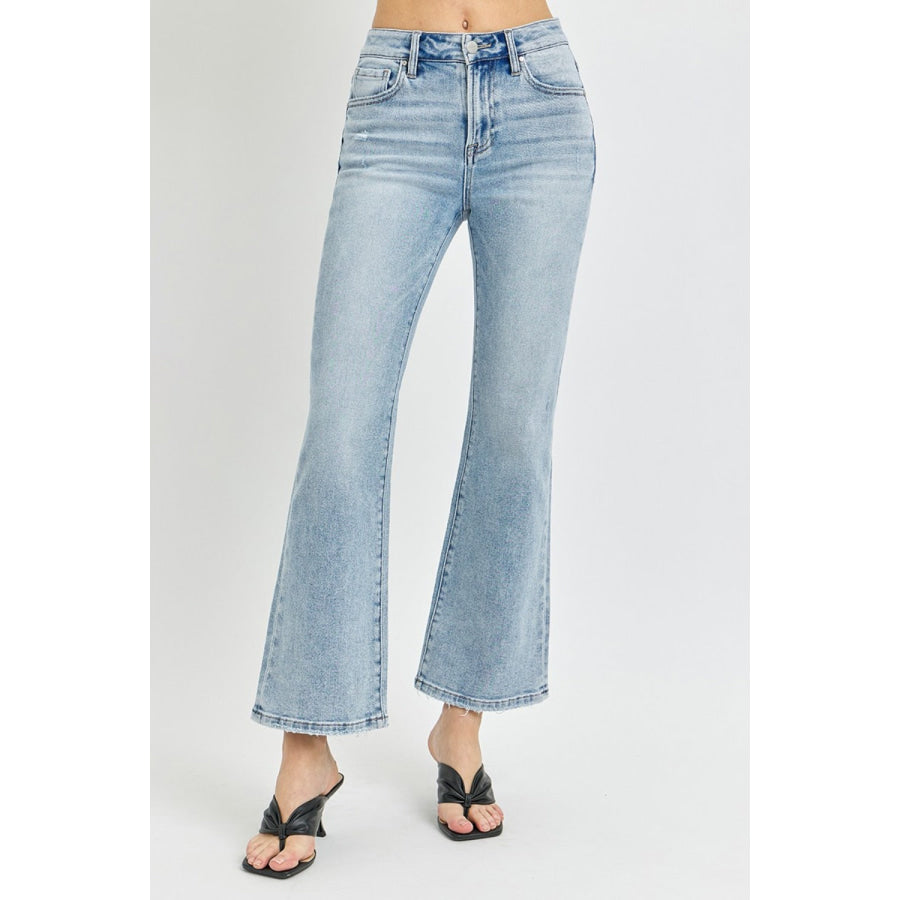 RISEN Full Size High Rise Ankle Flare Jeans Apparel and Accessories