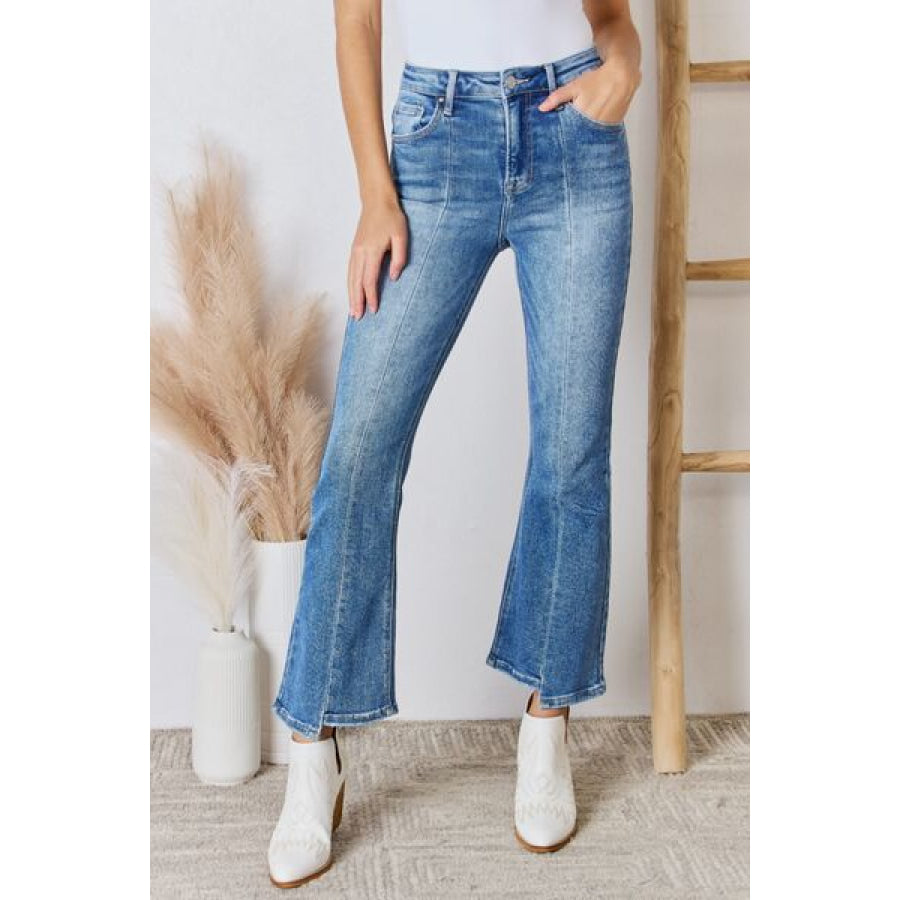 RISEN Full Size High Rise Ankle Flare Jeans Medium / Apparel and Accessories