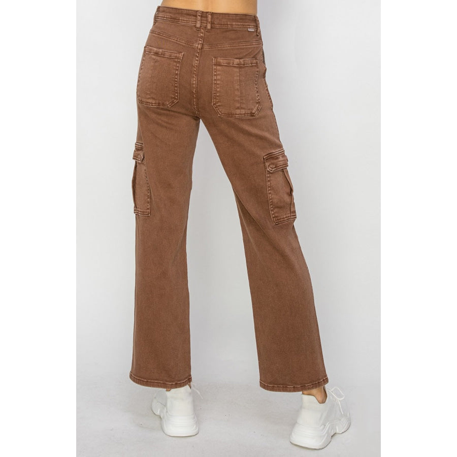 Risen Full Size High Rise Cargo Jeans Apparel and Accessories