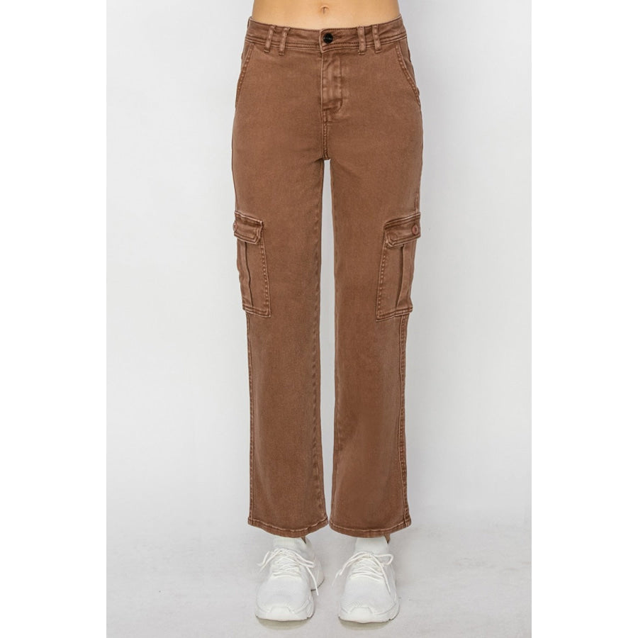 Risen Full Size High Rise Cargo Jeans Apparel and Accessories