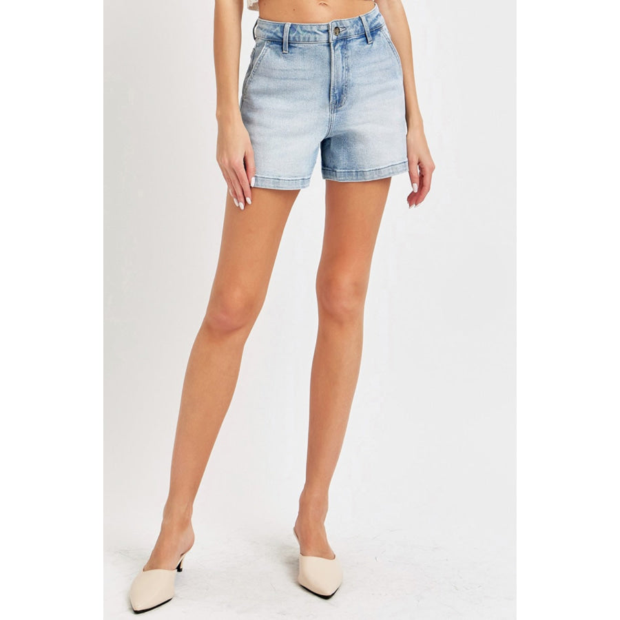 Risen Full Size High Rise Denim Shorts Apparel and Accessories