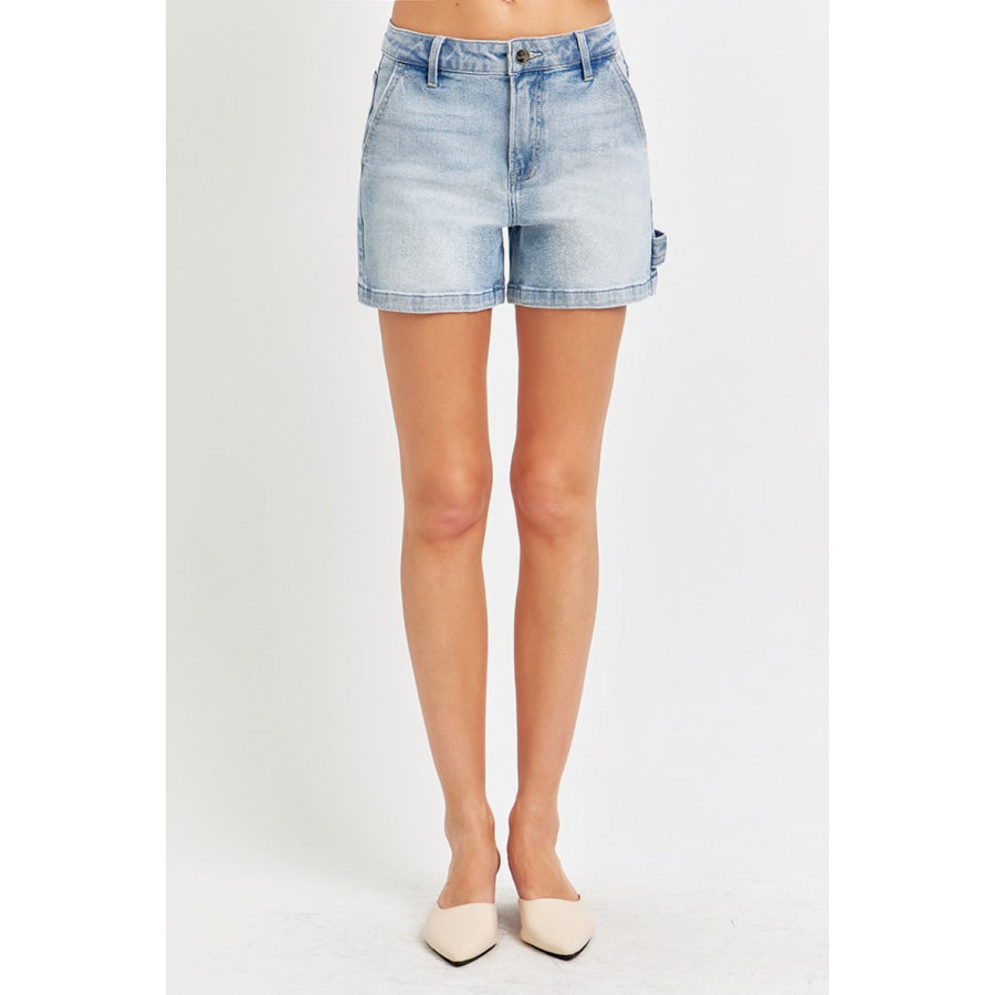 Risen Full Size High Rise Denim Shorts Apparel and Accessories