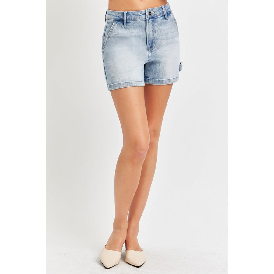 Risen Full Size High Rise Denim Shorts Apparel and Accessories