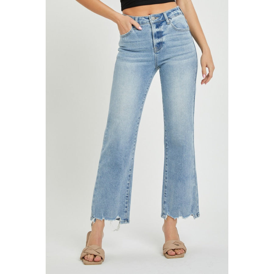 RISEN Full Size High Rise Straight Jeans Light / 0(24) Apparel and Accessories