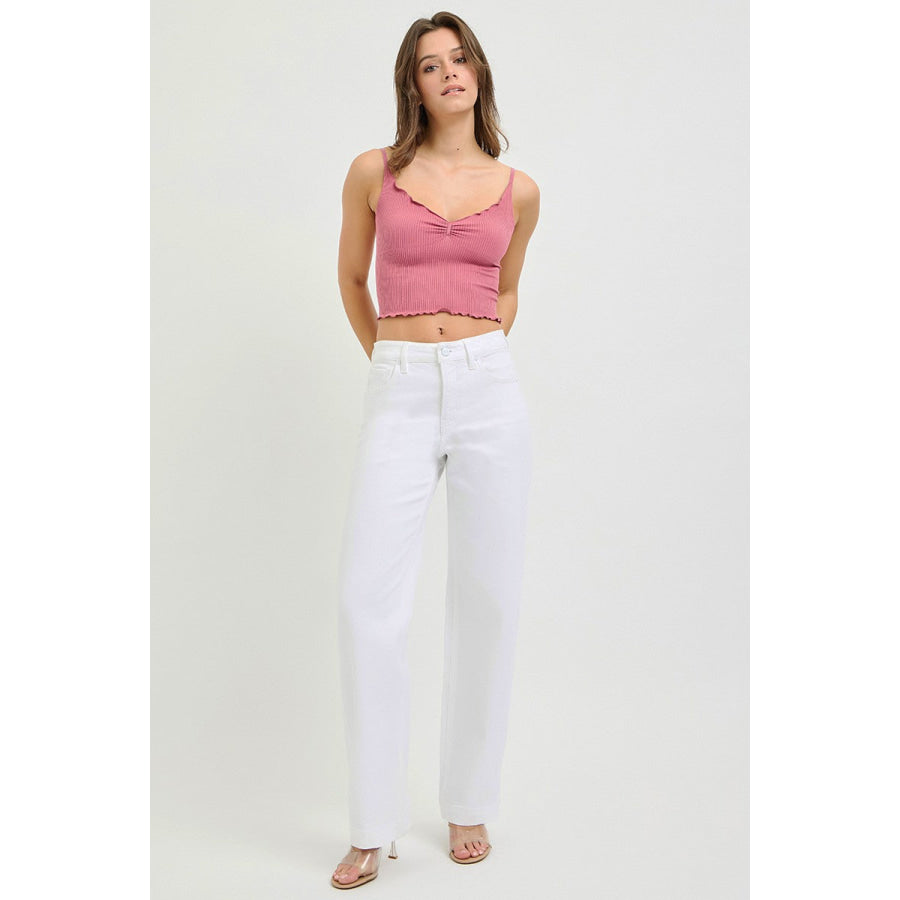 RISEN Full Size High Rise Wide Baggy Pants Plus Size Apparel and Accessories